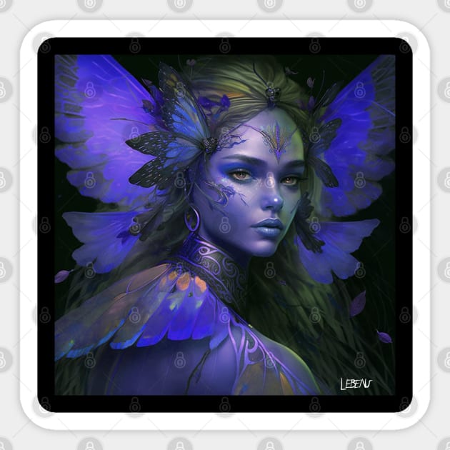 deep tenshi fairy ecopop in butterfly wings in purple art Sticker by jorge_lebeau